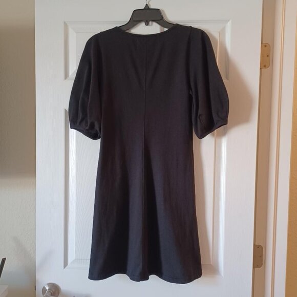 EUC Velvet by Graham & Spencer For Anthropologie Black Puff Sleeve Dress Size XS - Picture 5 of 9
